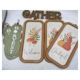 Fall home decor 3 harvest signs , gather decor , a
