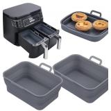 Collapsible 2-Pack Air Fryer Silicone Liners for 8