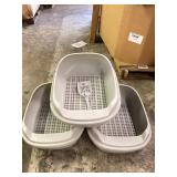 Lot Of 3 Litter Pans W/ Pull Out Tray, One has Cra