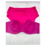40C strapless bra and XL pink bathing suit bottoms