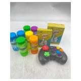 Kids lot - 7 4oz bottles of bubbles , 2 accessorie