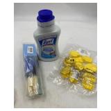 Cleaning brush kit , yellow drop shaped sponges an