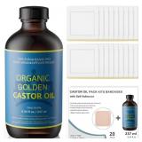 Castor Oil Organic Cold Pressed Unrefined in Glass