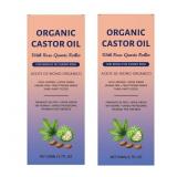 2 Pcs Organic Castor Oil with Rose Quartz Roller,