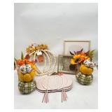 Lot of 12- 2 3-tier Stack of Pumpkins, 2 Flower De