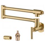 WOWOW Pot Filler Faucet Brushed Gold, Solid Brass