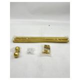 Extendable Gold Curtain Rod with Brackets
