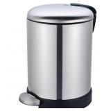 Glad 1.2 Gal. Round Stainless Steel Step-On Waste