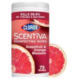 Lot Of 2 Clorox Scentiva 75-Count Grapefruit and O