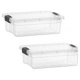 Superio Clear Storage Bins with Lids, Stackable St