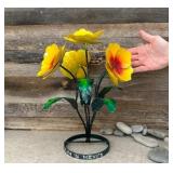 Handcrafted Rustic Metal Flower Bouquet, Colorful