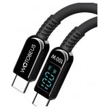 6.5ft Silicone USB-C to USB-C Cable with LED Power