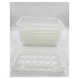 7 pack of 18-Grid Plastic Egg Carton, Clear Fridge