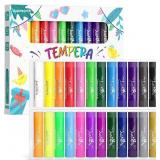 JUPITEARTH 24 Colors Tempera Paint Sticks with 120