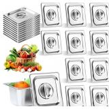 6 Pack 1/6 Size Steam Table Pan Covers Universal H