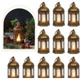 LLQ 8Pcs Mini Lantern with LED Tealight, Vintage B