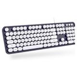 Computer Keyboard Wired, Plug and Play USB Retro R