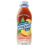 Lot of 12- Snapple Zero Sugar Peach Tea - 16 fl oz