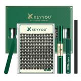 KEYYOU Lash Clusters Kit 144pcs Thick Volume D Cur
