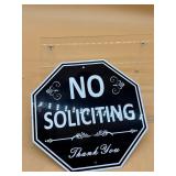 Metal no soliciting sign