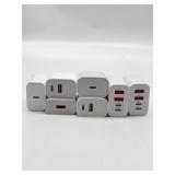Lot of 7- Charger Blocks, USB and Type C Port Bloc