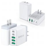 Lot of 15- 40W Flat USB C Wall Charger 4 Ports Fol
