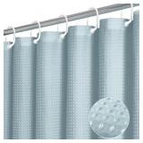 Dznils Waffle Shower Curtain with Hooks, Thick Wei