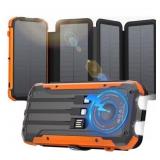 SOLPOWBEN 20000mAh Solar Power Bank With 4 Solar P