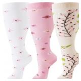 Size 4XL UZMOG 3 Pack Plus Size Compression Socks