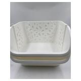 4 stackable storage bins white new