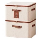 2 Packs Closet Storage Bins with Zipper Lid, Colla