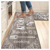 HEBE Kitchen Rugs Set of 2, Cushioned Anti Fatigue