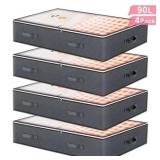 4 Pack 90L Under Bed Storage Containers,Closet Org