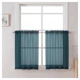 OVZME Sheer Kitchen Curtain Tiers 2 Pack, Light Fi