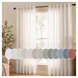 Turquoize Farmhouse Natural Linen Semi Sheer Light