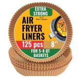 125Pcs 8" Round Air Fryer Paper Liners,Disposable