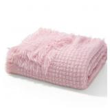Exclusivo Mezcla Knitted Twin Size Blanket with Fr