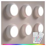 Battery Powered LED Push Puck Lights with Remote,