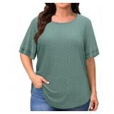 Size XL WellSize Plus Size Tops for Women Eyelet C