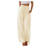 Size small TEMOFON Pants for Women Wide Leg Linen