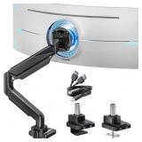 ARES WING Single Monitor Arm with USB, Heavy Duty