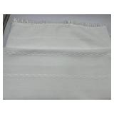 54"x96" boho-style white sheer curtain with geomet