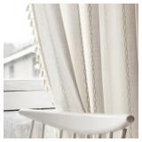 TURKIO White Farmhouse Boho Curtains for Living Ro