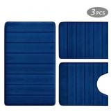 Tripumer 3 Pcs Memory Foam Bathroom Mat Set Bathro
