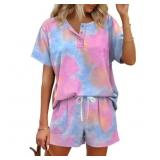 Large MOSHU Womens Pajamas Sets Button Down Tops a