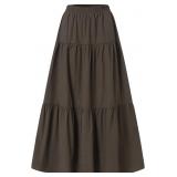 Size XL Womens Midi Skirts Elastic Waist Pleated S