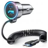 JOYROOM USB C Car Charger, 60W Fast Charging Dual