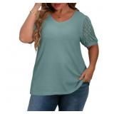 3XL JWD Plus Size Tops For Women Summer Blouse Waf
