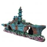 SLOCME Sunken Ship Aquarium Decoration   Resin Shi