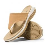 Size 7.5W FitVille Wide Flip Flops for Women with